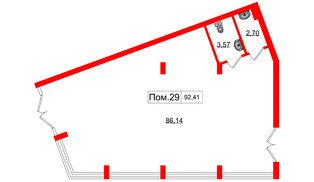 Помещение в ЖК Включи, 92.41 м², 1 этаж