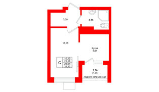 Квартира в ЖК Lake City-4, студия, 23.94 м², 1 этаж