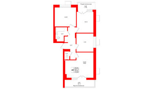 Квартира в ЖК Lake City-4, 3 комнатная, 69.55 м², 4 этаж