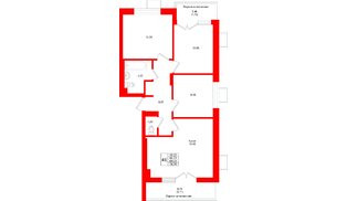 Квартира в ЖК «Лэйк Сити-4», 3 комнатная, 69.55 м², 5 этаж