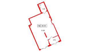 Помещение в ЖК Дом на Красной  2 дом, 60.5 м², 1 этаж