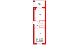 Квартира в ЖК «Сиреневый бульвар», 1 комнатная, 36.7 м², 4 этаж