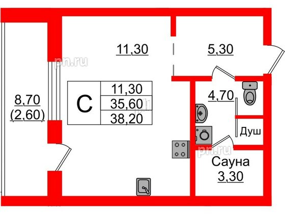 Квартира в ЖК «Вдохновение» ЭКОквартал «Русская Европа», студия, 38.2 м², 10 этаж