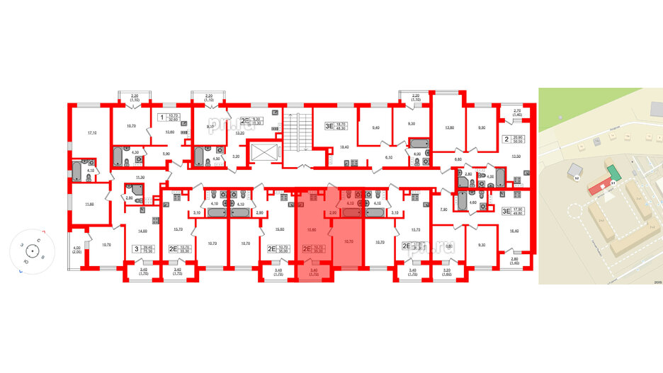 Квартира в ЖК «Речной Парк», 1 комнатная, 35 м², 3 этаж