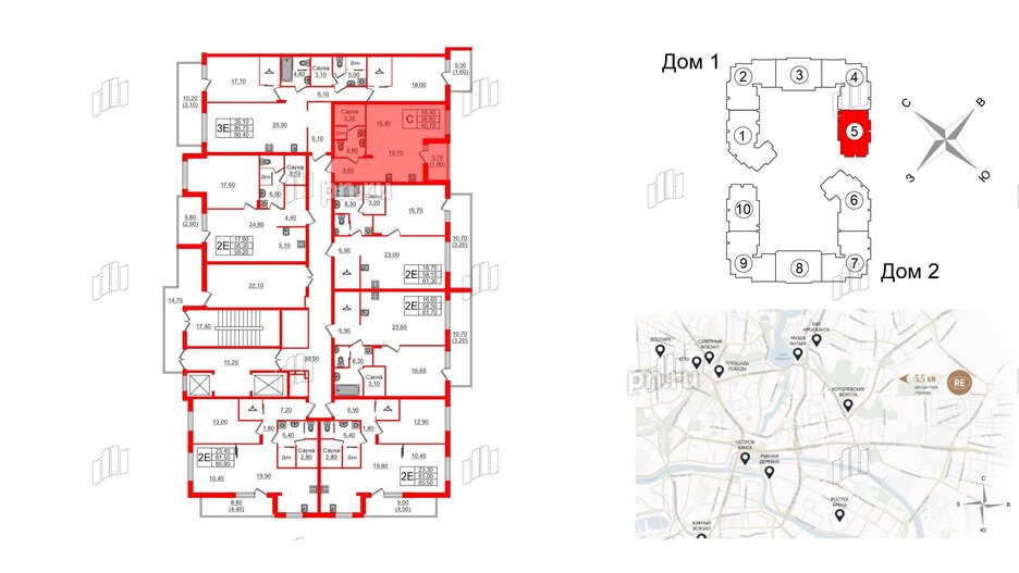 Квартира в ЖК «Вдохновение» ЭКОквартал «Русская Европа», студия, 40.7 м², 9 этаж