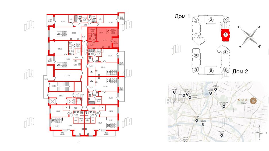 Квартира в ЖК «Вдохновение» ЭКОквартал «Русская Европа», студия, 40.6 м², 10 этаж