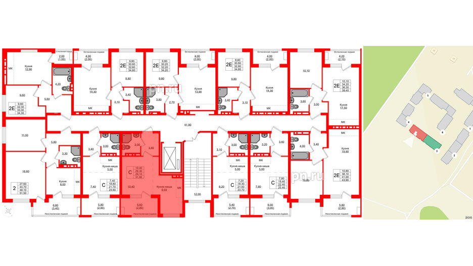 Квартира в ЖК Кроны и Волны, студия, 29.1 м², 4 этаж