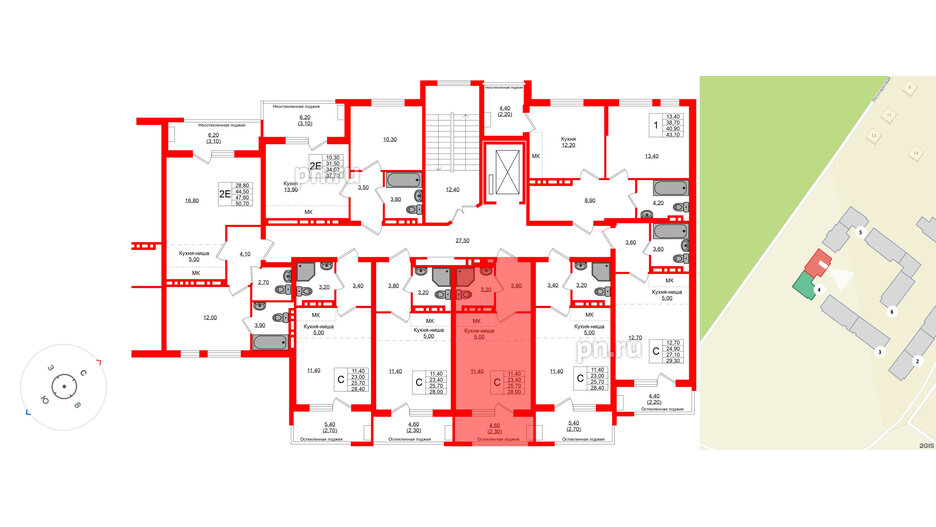 Квартира в ЖК Кроны и Волны, студия, 25.7 м², 4 этаж