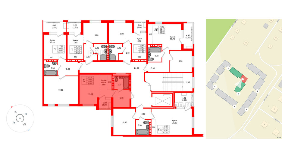 Квартира в ЖК Кроны и Волны, студия, 25.8 м², 4 этаж