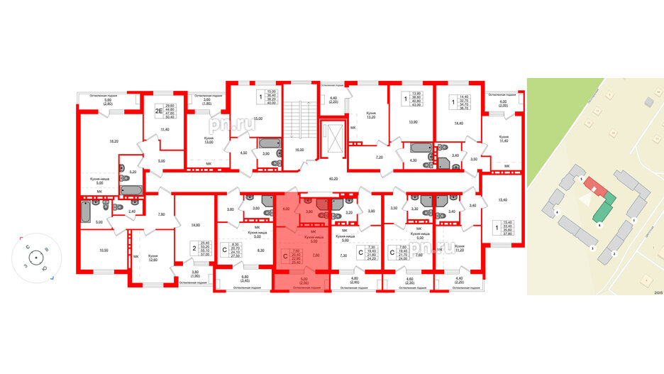 Квартира в ЖК Кроны и Волны, студия, 22.9 м², 3 этаж