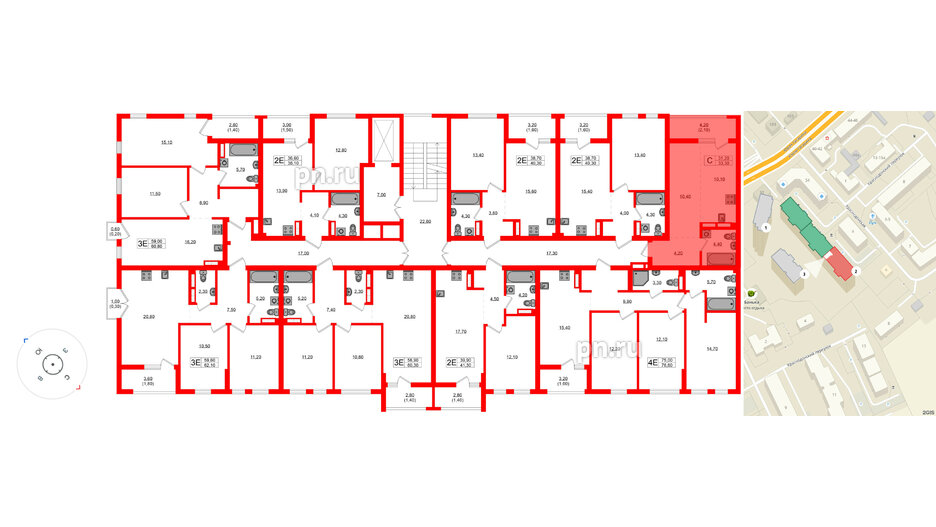 Квартира в ЖК Гагарина 30, студия, 31.2 м², 3 этаж
