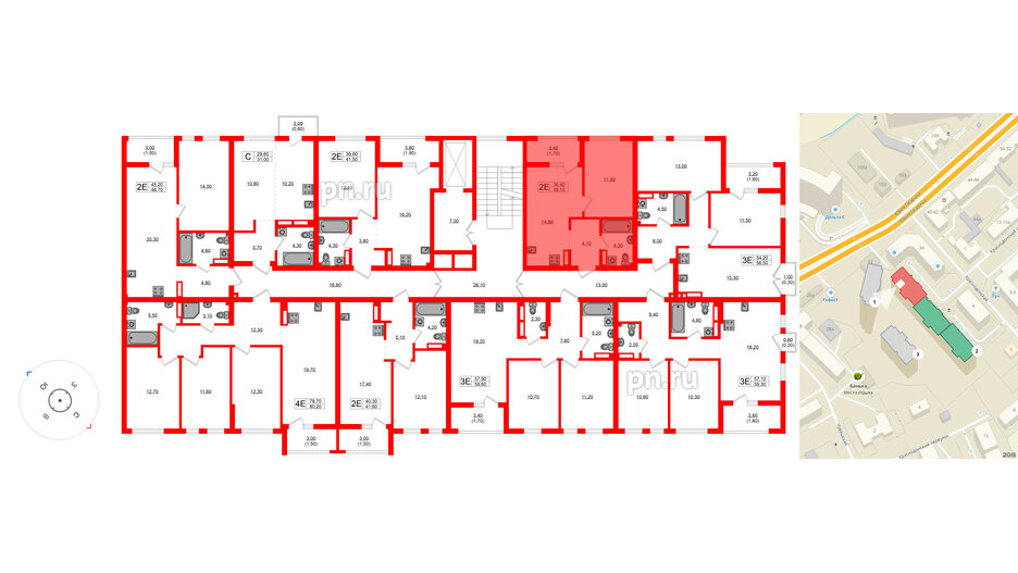 Квартира в ЖК Гагарина 30, 1 комнатная, 36.4 м², 5 этаж