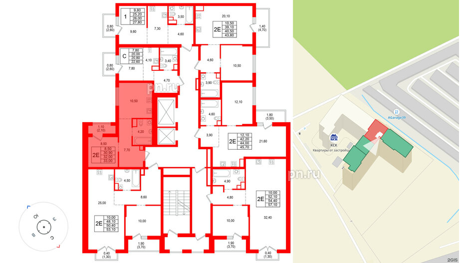 Квартира в ЖК Альпенштадт, 1 комнатная, 32 м², 9 этаж