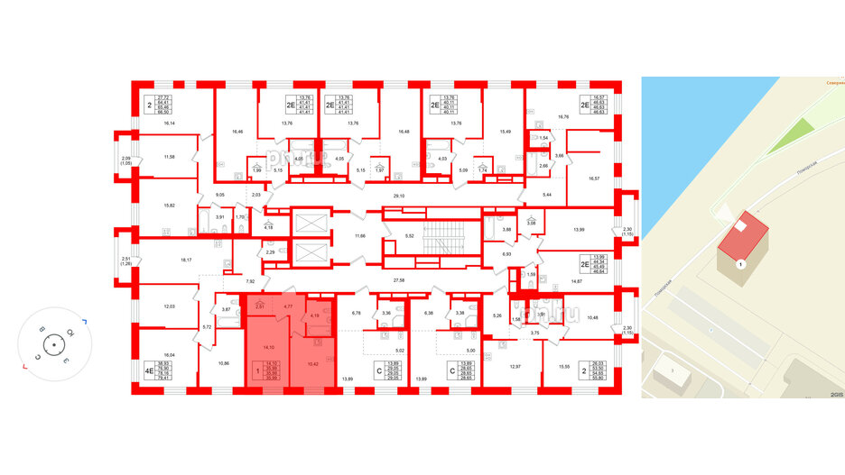 Квартира в ЖК Кольские огни, 1 комнатная, 35.99 м², 11 этаж