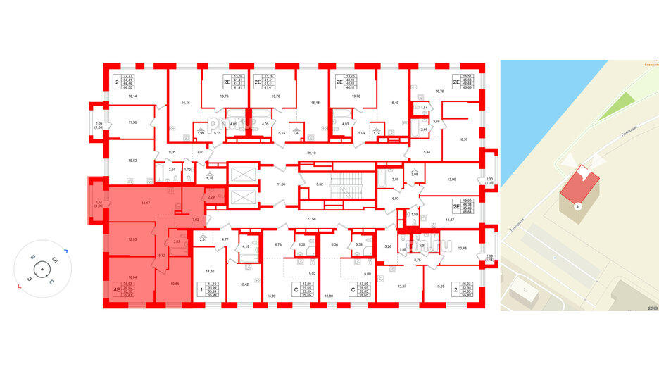 Квартира в ЖК Кольские огни, 3 комнатная, 78.16 м², 12 этаж