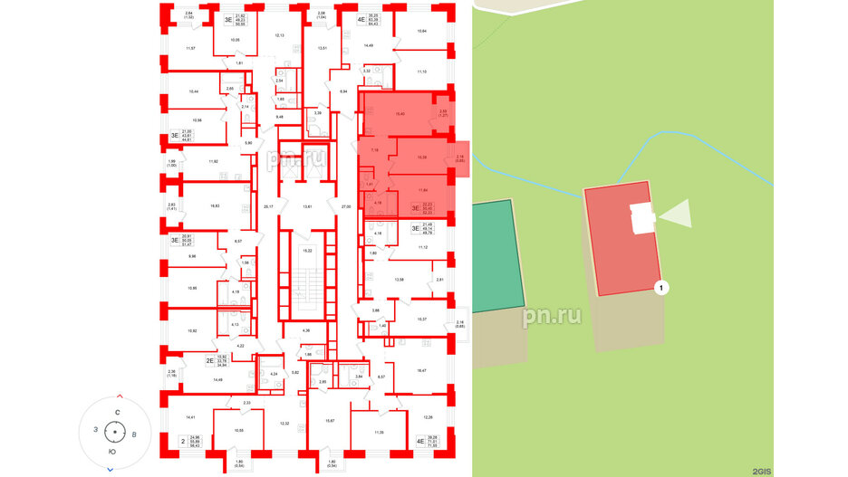 Квартира в ЖК «Кольский», 2 комнатная, 52.33 м², 12 этаж