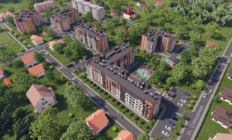 Квартира в ЖК «Новая история», 2 комнатная, 60.27 м², 1 этаж