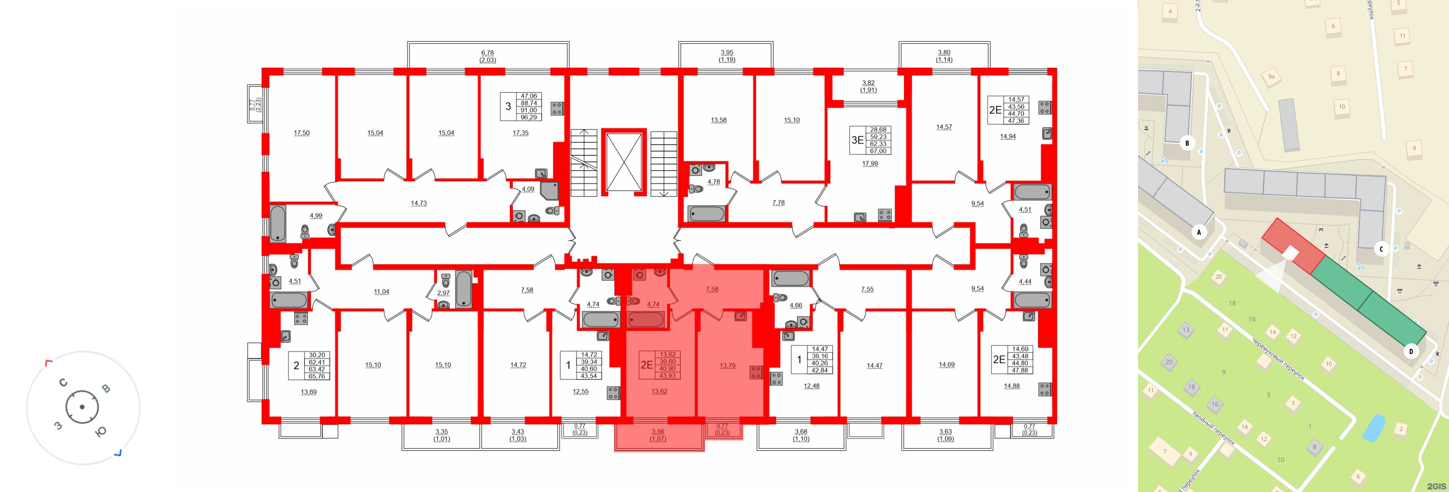 Квартира в ЖК «АЭРО», 1 комнатная, 40.9 м², 7 этаж
