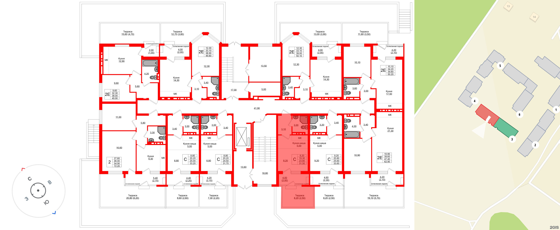 Квартира в ЖК «Кроны и Волны», студия, 23.8 м², 1 этаж