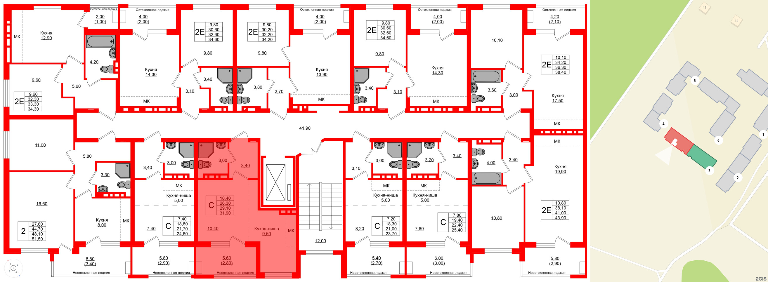 Квартира в ЖК Кроны и Волны, студия, 29.1 м², 4 этаж