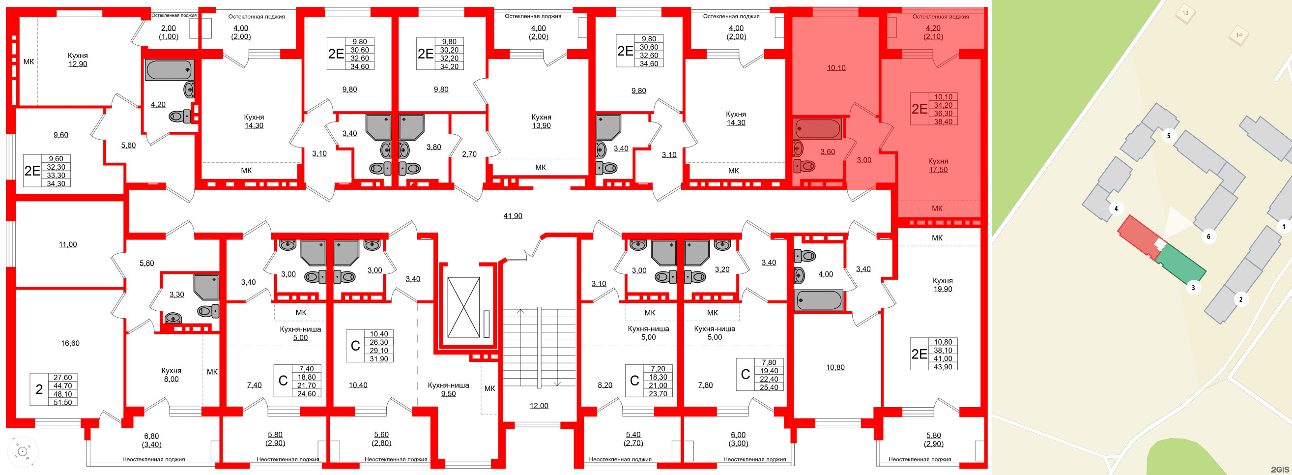 Квартира в ЖК Кроны и Волны, 1 комнатная, 36.3 м², 4 этаж