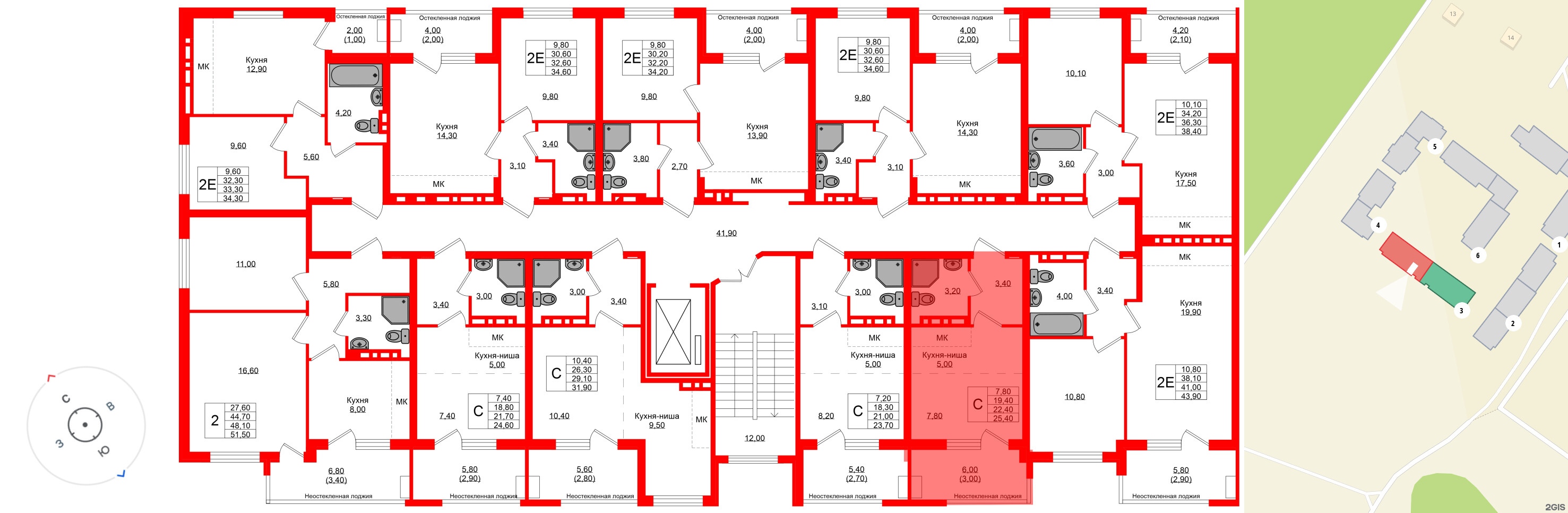 Квартира в ЖК «Кроны и Волны», студия, 22.4 м², 4 этаж