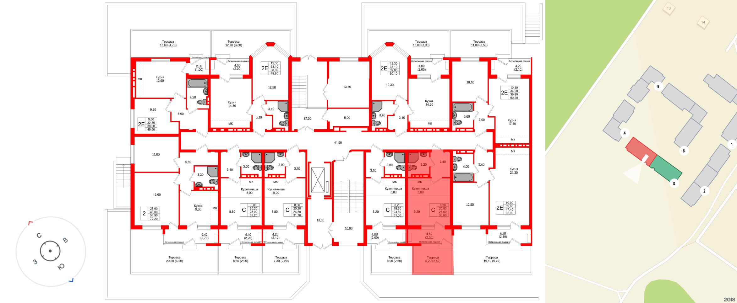 Квартира в ЖК «Кроны и Волны», студия, 25.6 м², 1 этаж