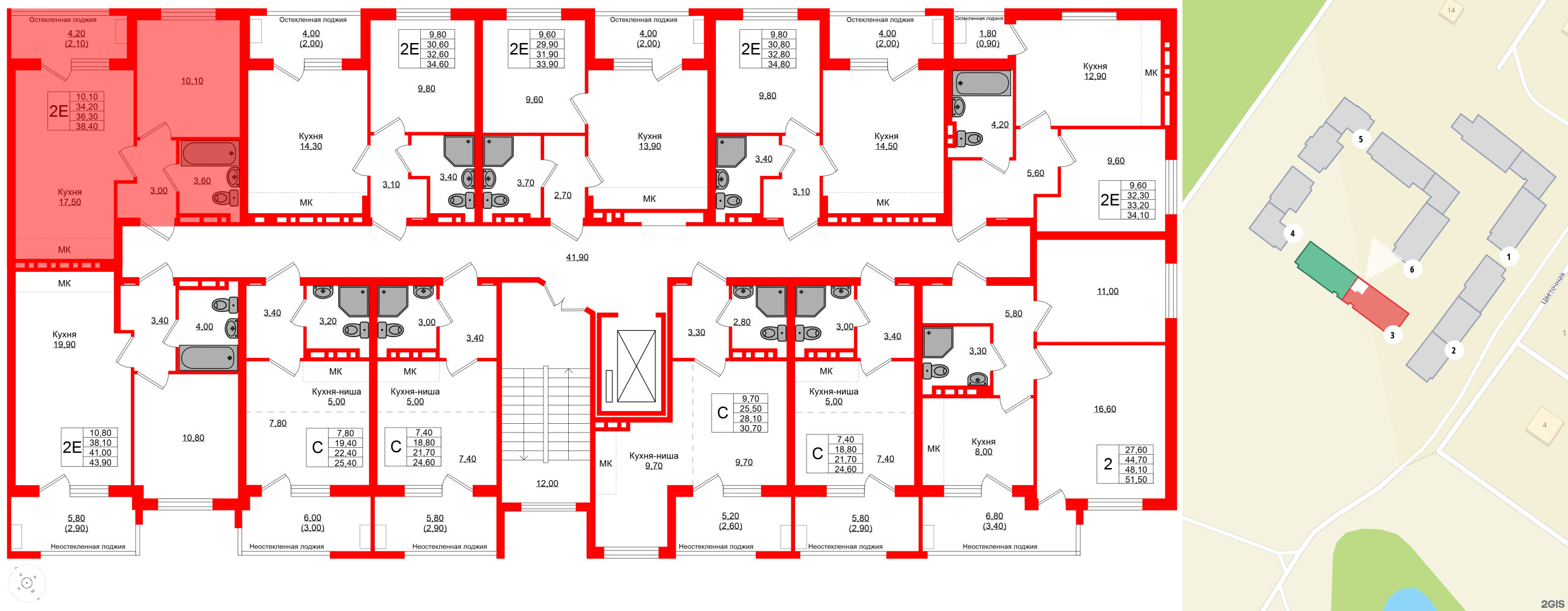 Квартира в ЖК Кроны и Волны, 1 комнатная, 36.3 м², 4 этаж