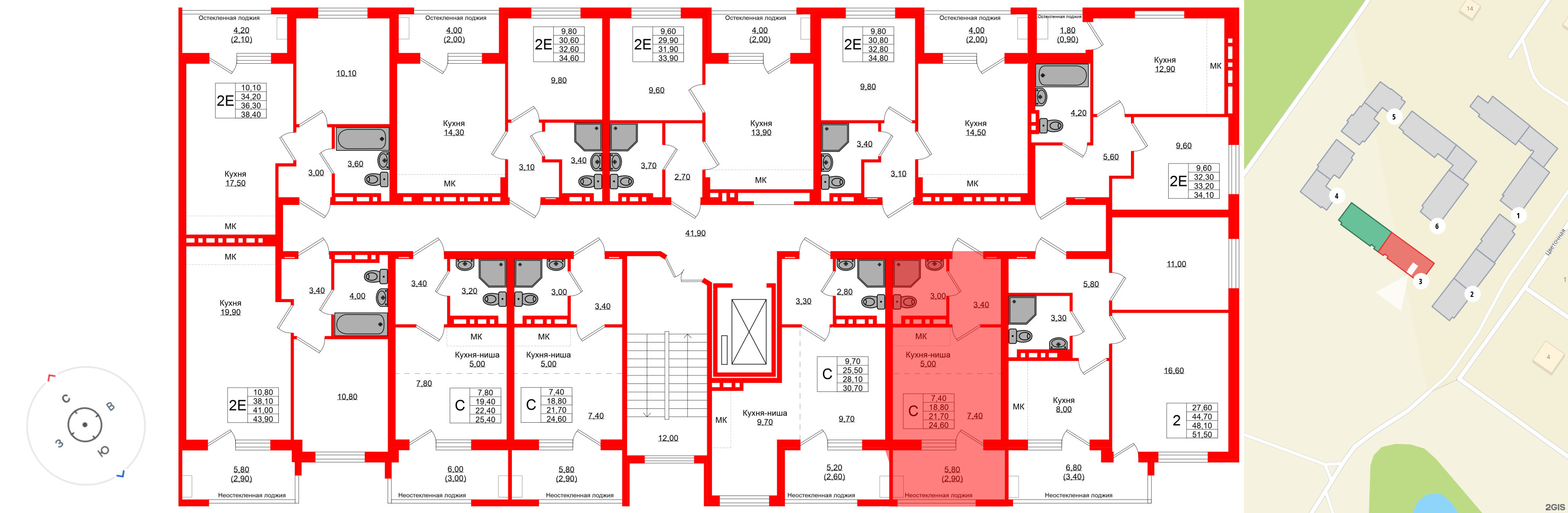 Квартира в ЖК Кроны и Волны, студия, 21.7 м², 4 этаж