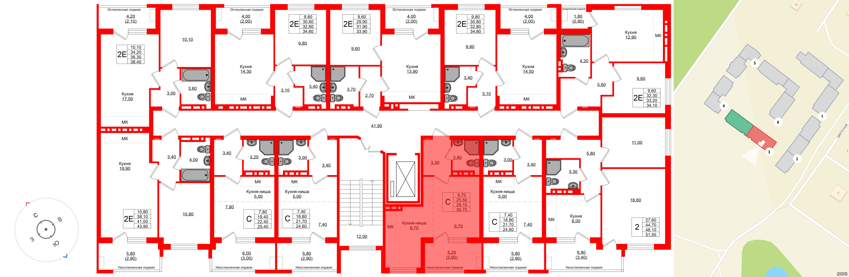 Квартира в ЖК Кроны и Волны, студия, 28.1 м², 4 этаж
