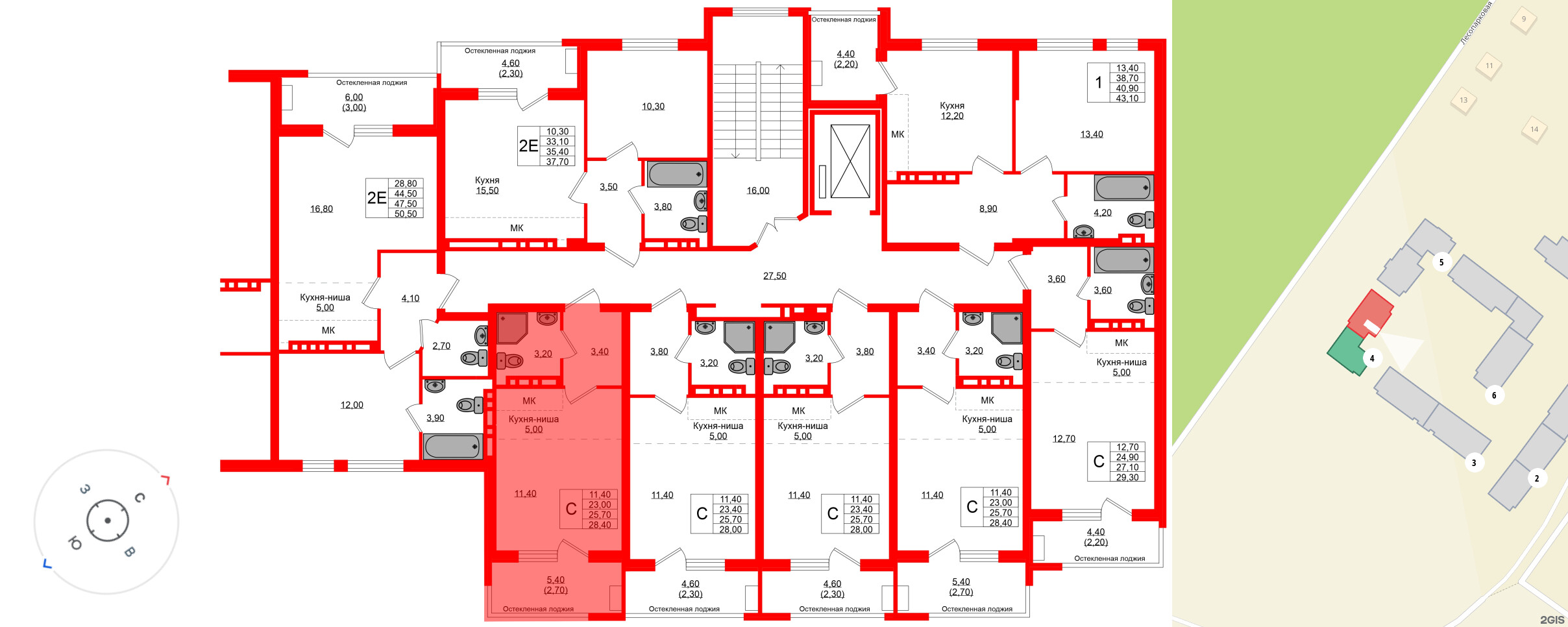 Квартира в ЖК Кроны и Волны, студия, 25.7 м², 2 этаж