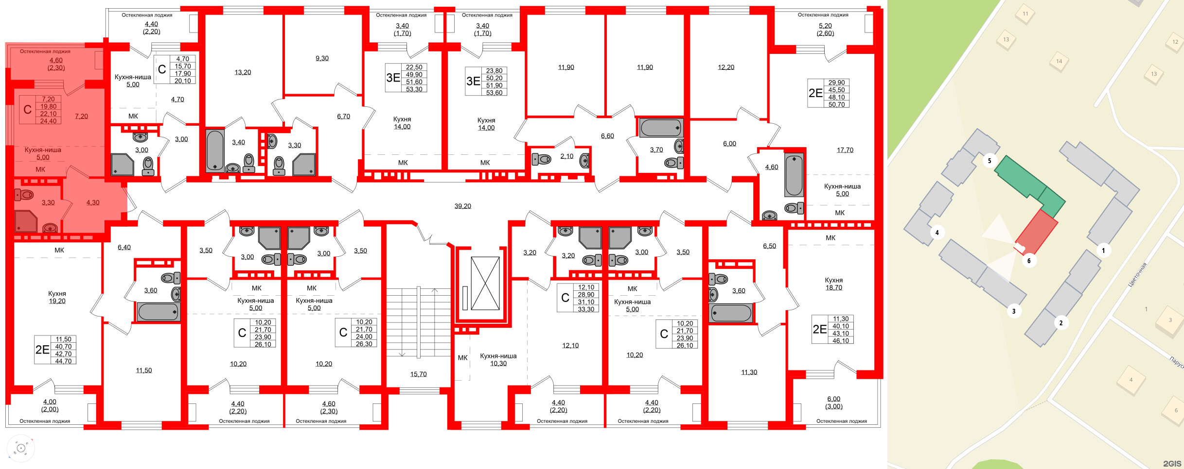Квартира в ЖК Кроны и Волны, студия, 22.1 м², 3 этаж