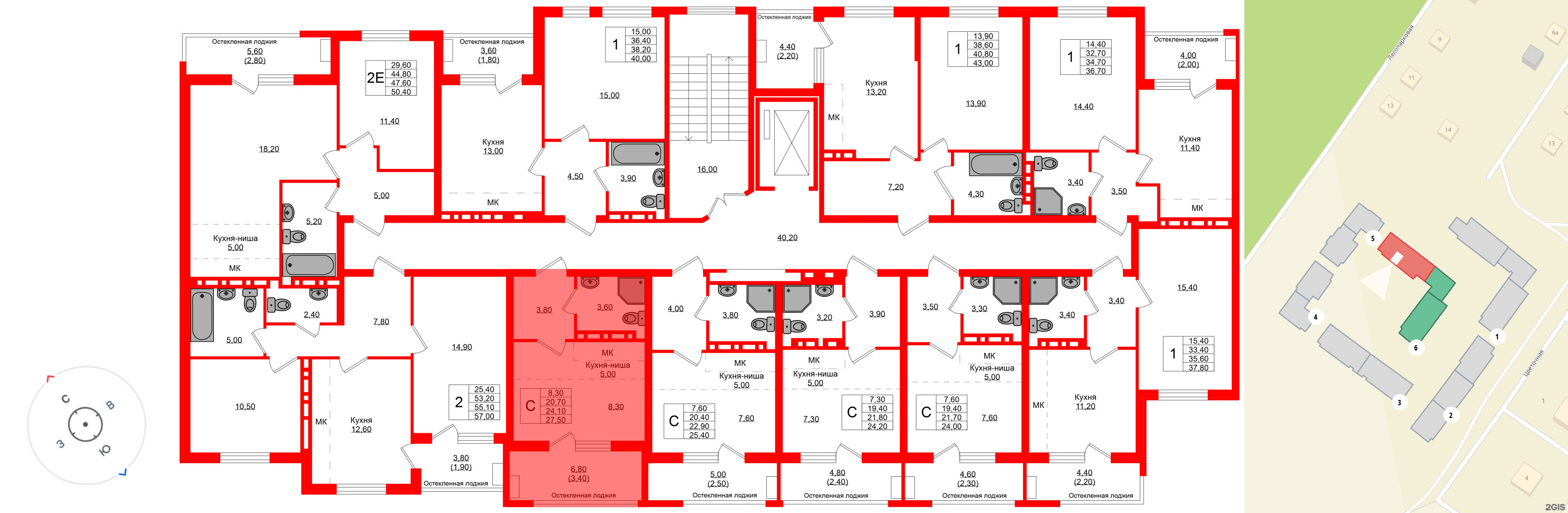Квартира в ЖК Кроны и Волны, студия, 24.1 м², 3 этаж
