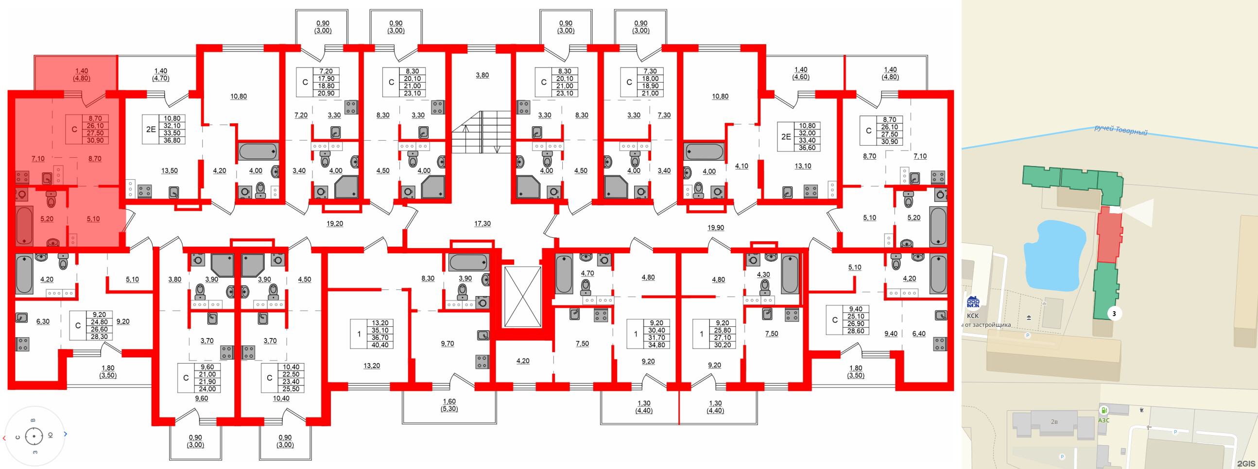 Квартира в ЖК Левада, студия, 27.5 м², 5 этаж