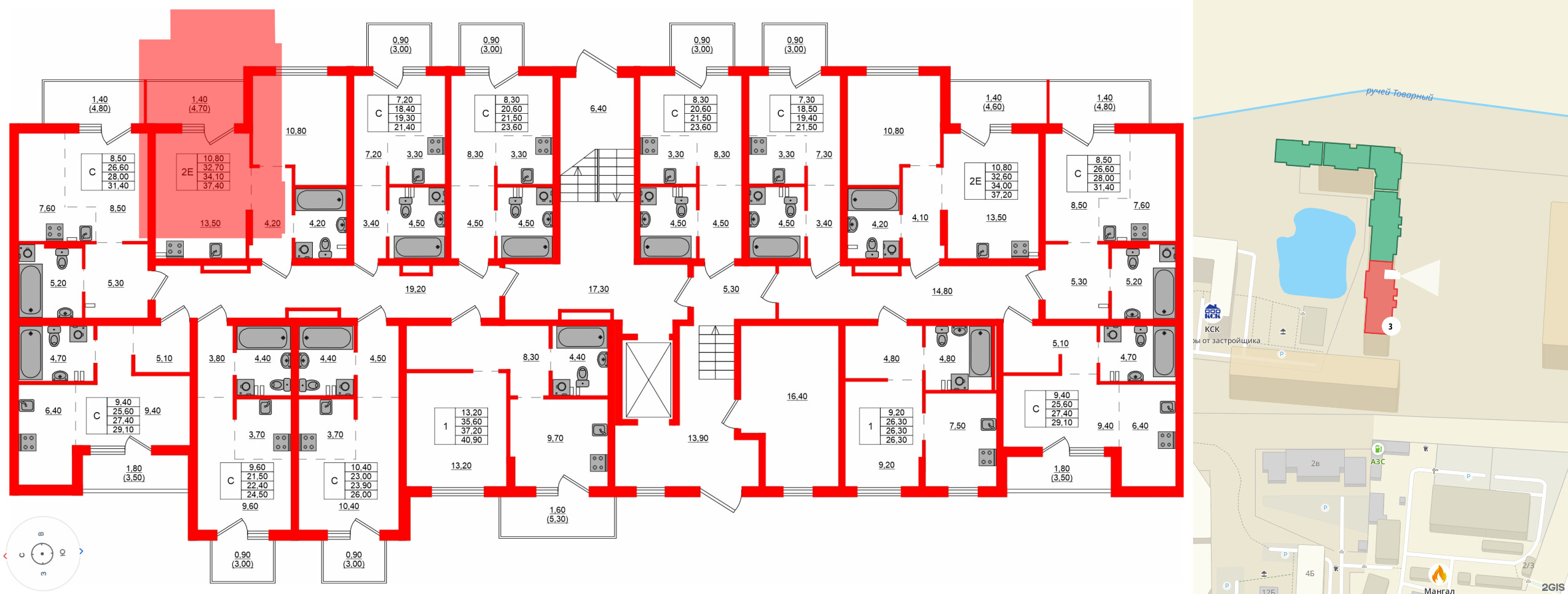 Квартира в ЖК Левада, студия, 28 м², 1 этаж