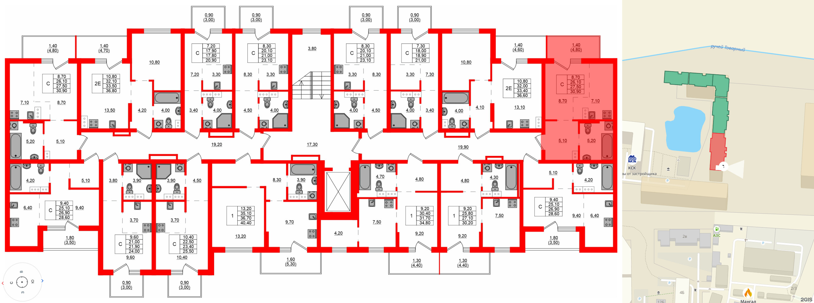 Квартира в ЖК Левада, студия, 27.5 м², 4 этаж
