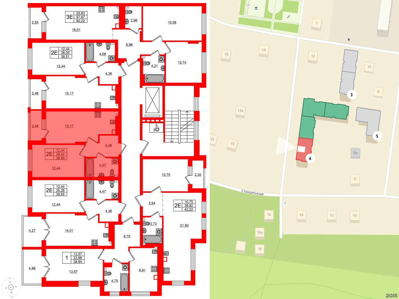 Квартира в ЖК «Новая история», 1 комнатная, 38.9 м², 5 этаж