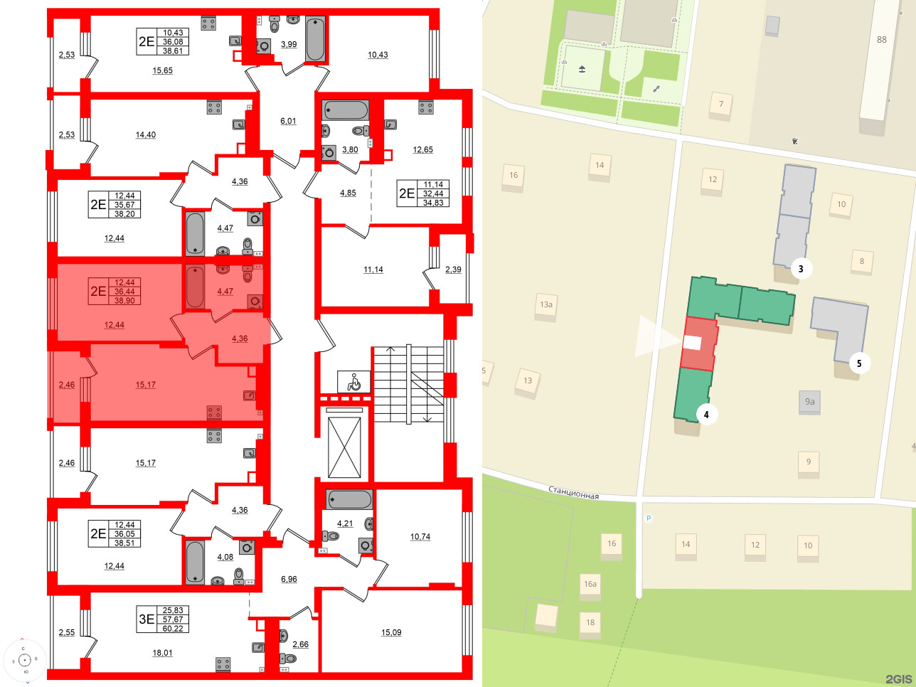 Квартира в ЖК «Новая история», 1 комнатная, 38.9 м², 4 этаж