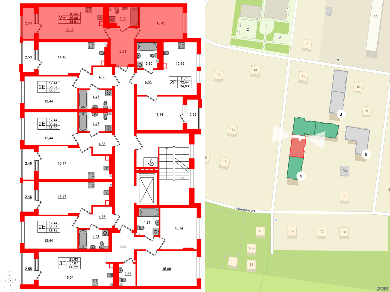 Квартира в ЖК «Новая история», 1 комнатная, 38.61 м², 4 этаж