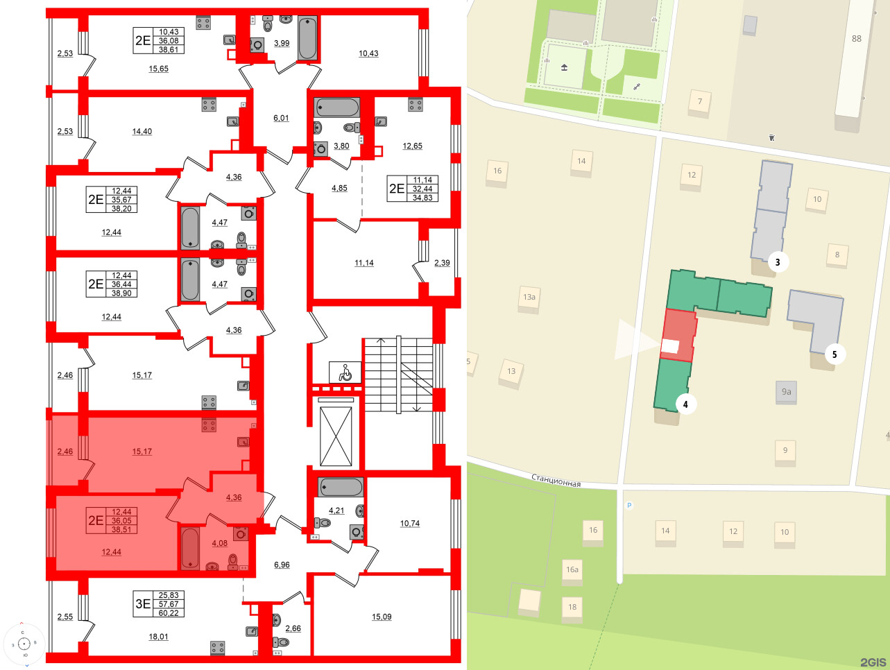 Квартира в ЖК «Новая история», 1 комнатная, 38.51 м², 5 этаж