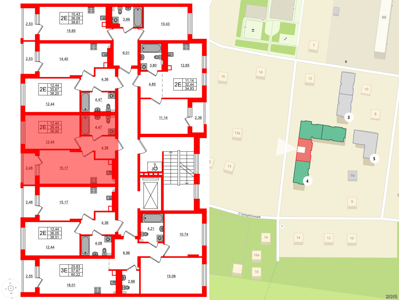 Квартира в ЖК «Новая история», 1 комнатная, 38.9 м², 5 этаж