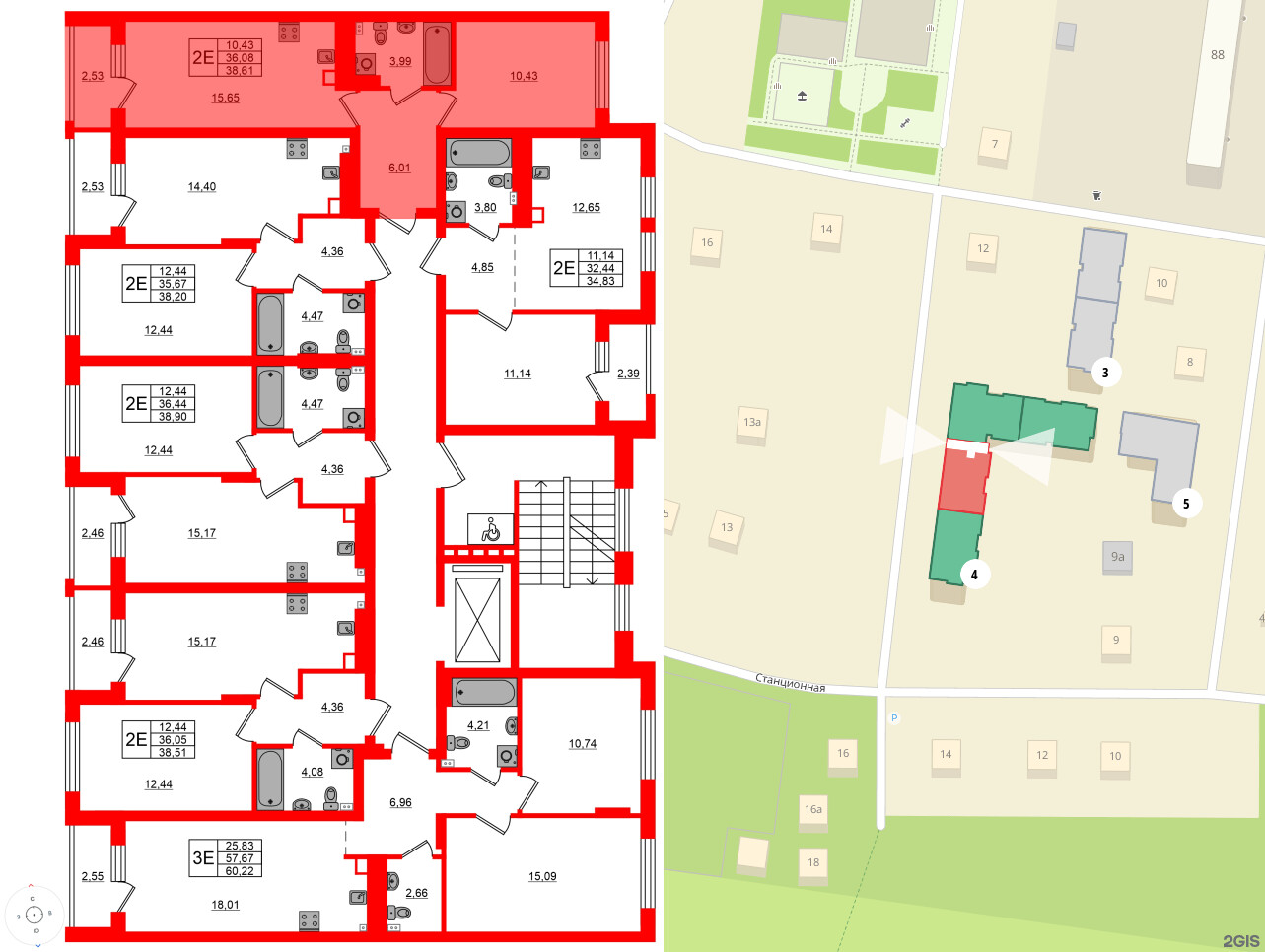 Квартира в ЖК «Новая история», 1 комнатная, 38.61 м², 5 этаж