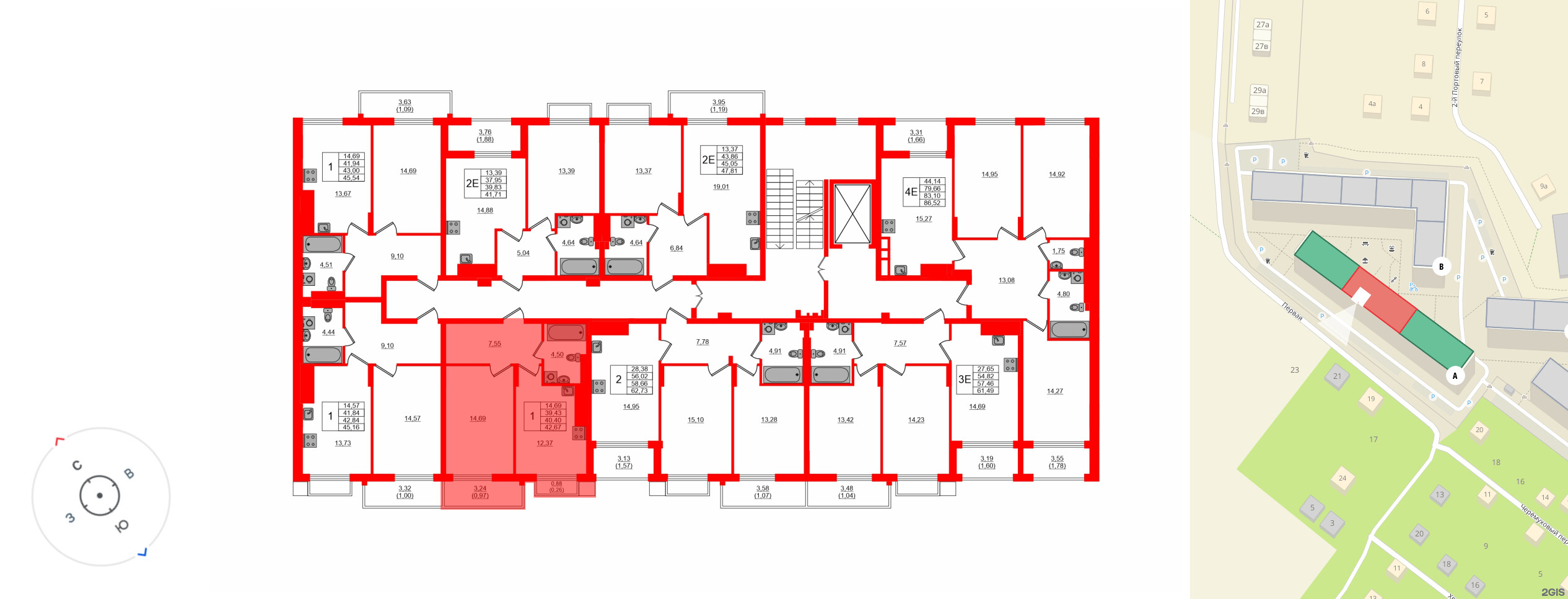 Квартира в ЖК «АЭРО», 1 комнатная, 40.4 м², 7 этаж