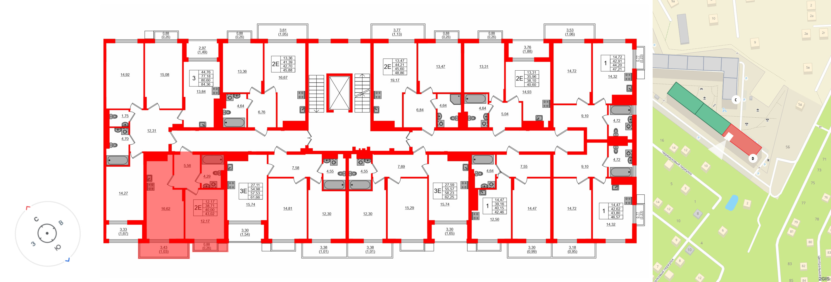Квартира в ЖК «АЭРО», 1 комнатная, 40 м², 7 этаж