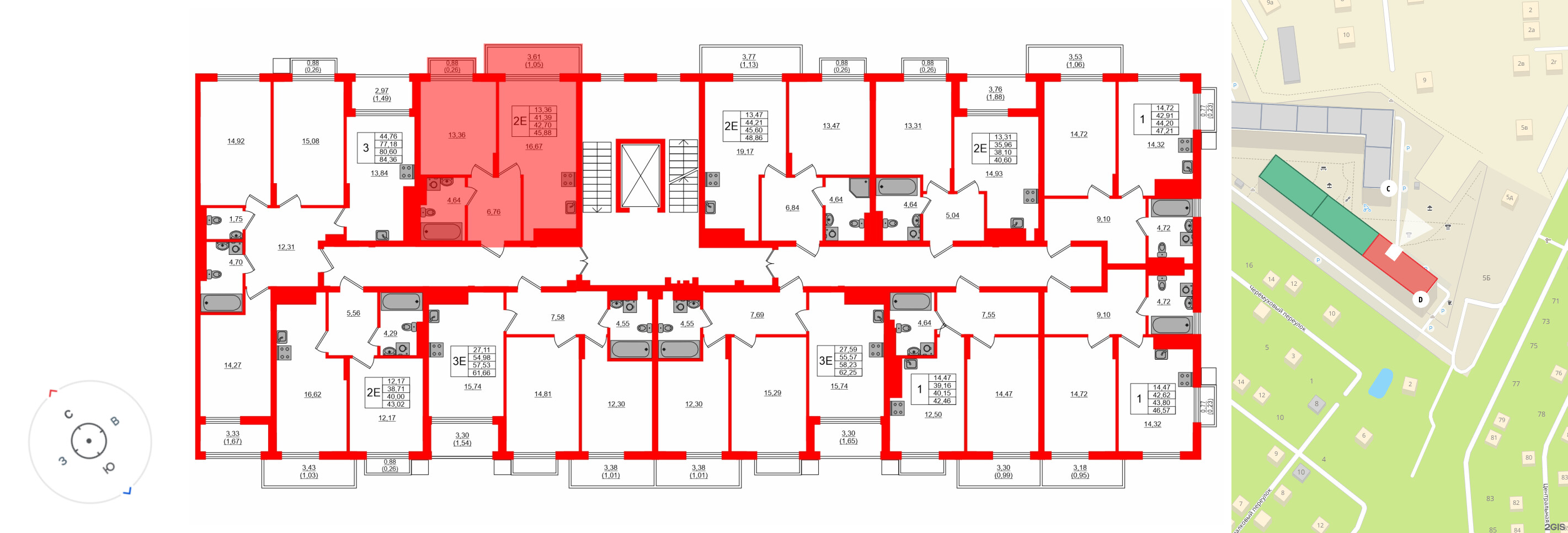 Квартира в ЖК «АЭРО», 1 комнатная, 42.7 м², 7 этаж