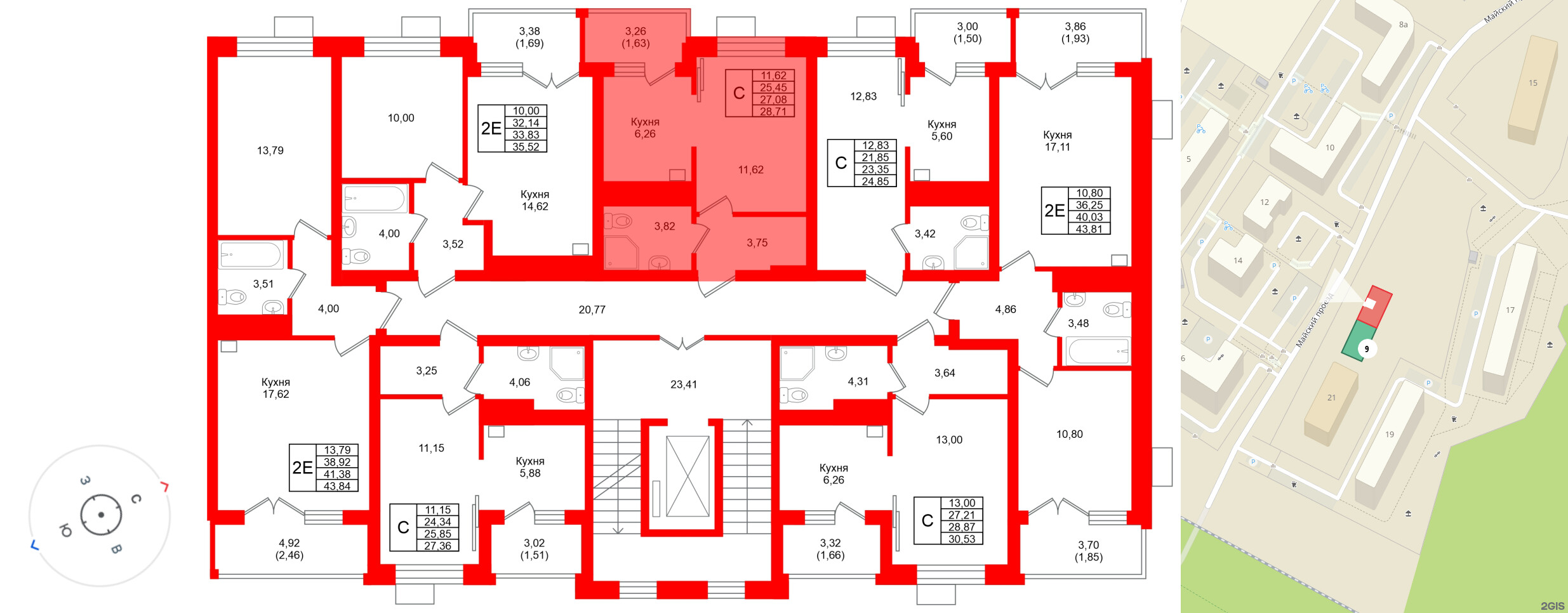 Квартира в ЖК Лэйк Сити-9, студия, 27.08 м², 2 этаж