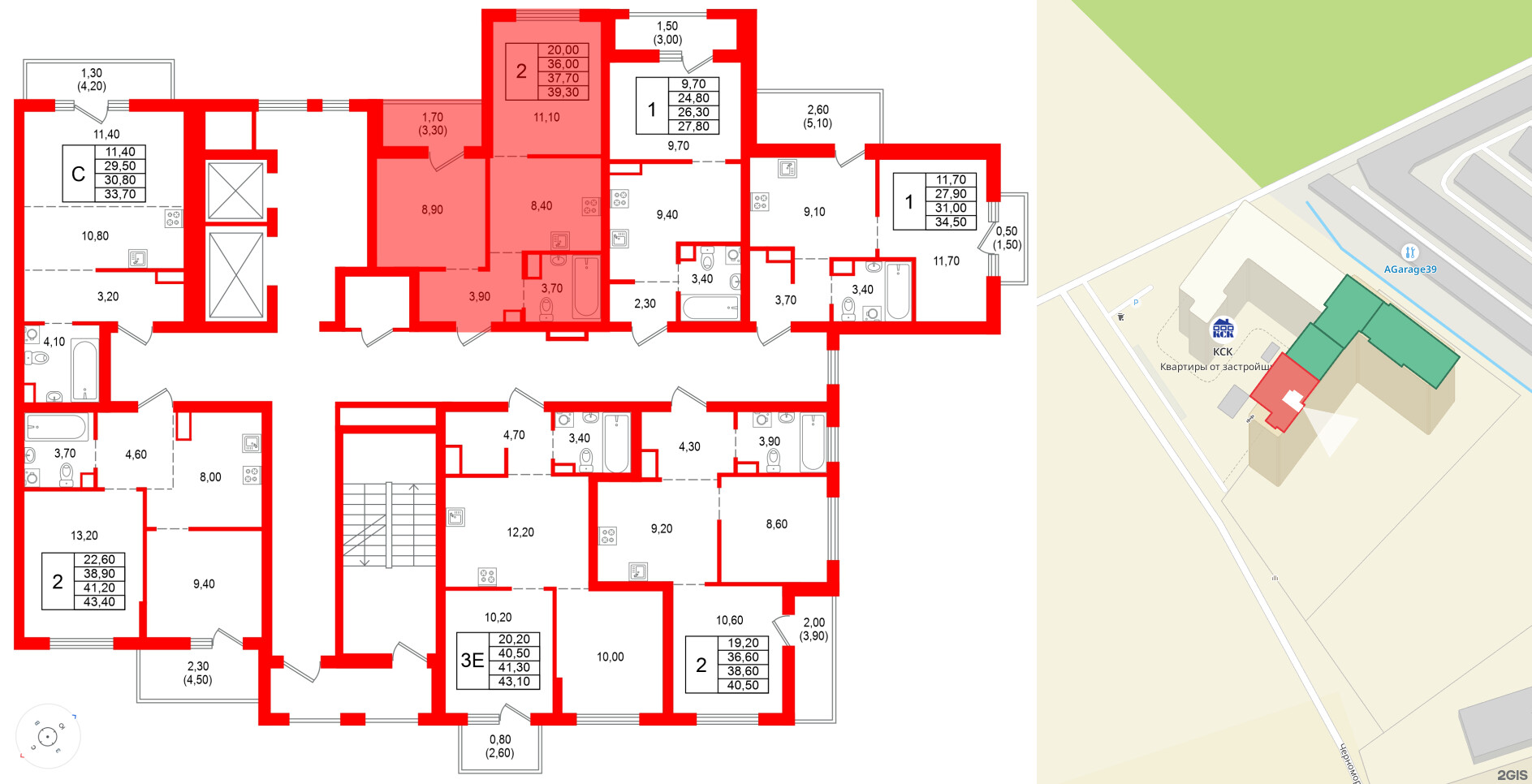 Квартира в ЖК Альпенштадт, 2 комнатная, 37.7 м², 10 этаж