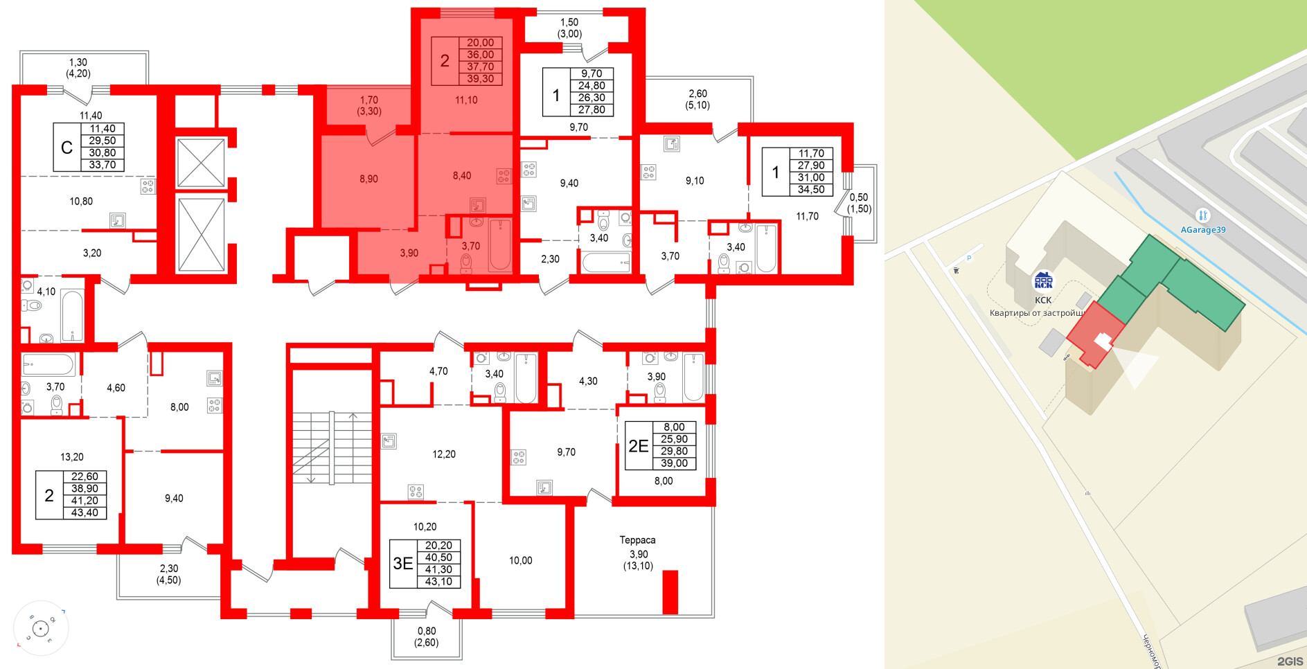 Квартира в ЖК Альпенштадт, 2 комнатная, 37.7 м², 11 этаж