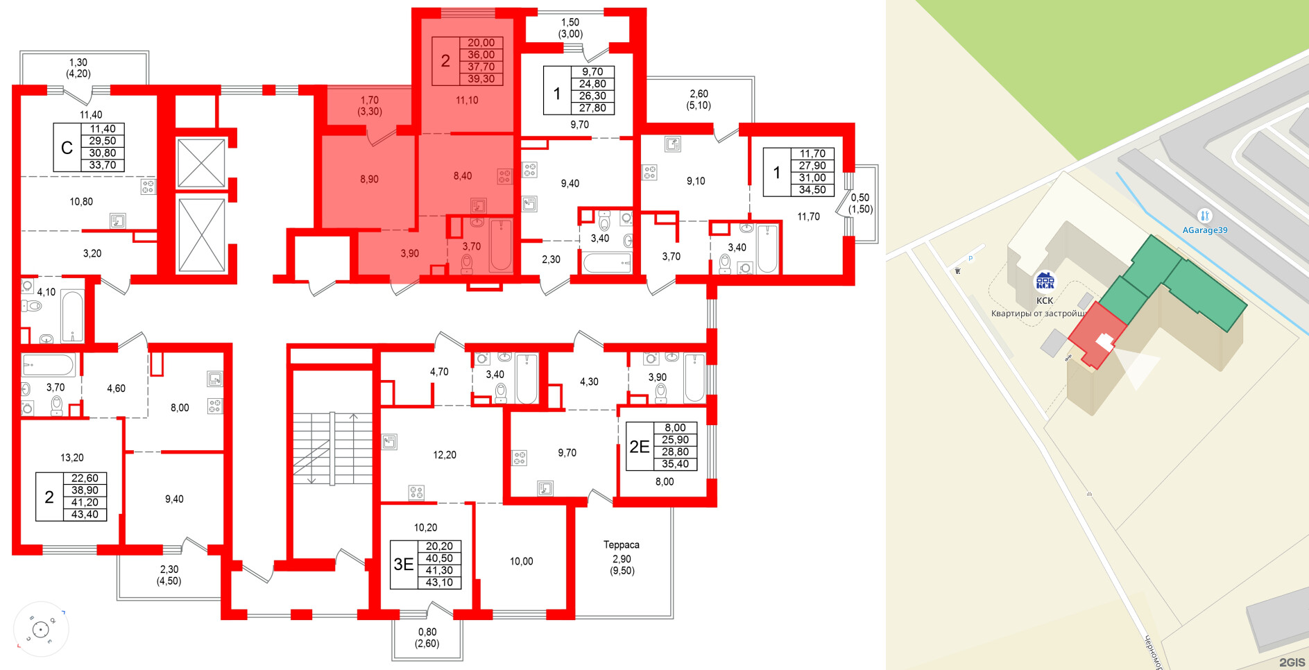 Квартира в ЖК Альпенштадт, 2 комнатная, 37.7 м², 12 этаж