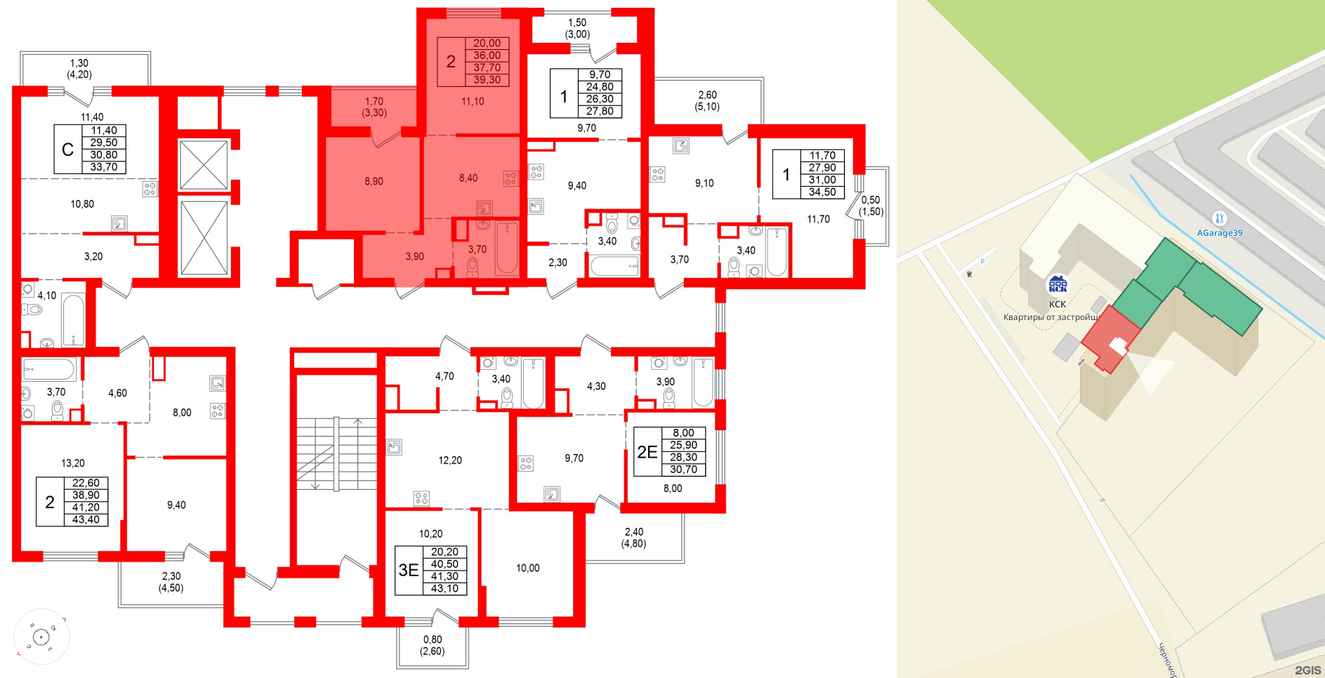 Квартира в ЖК Альпенштадт, 2 комнатная, 37.7 м², 13 этаж